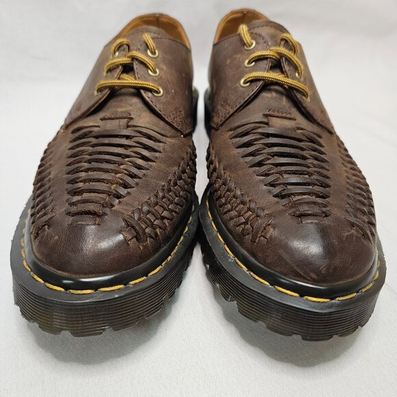 Doc Dr Martens Ezra Interwoven 3-Eyed Brown Shoes Unisex Men 9 Women 10 UK 8 - Picture 3 of 11